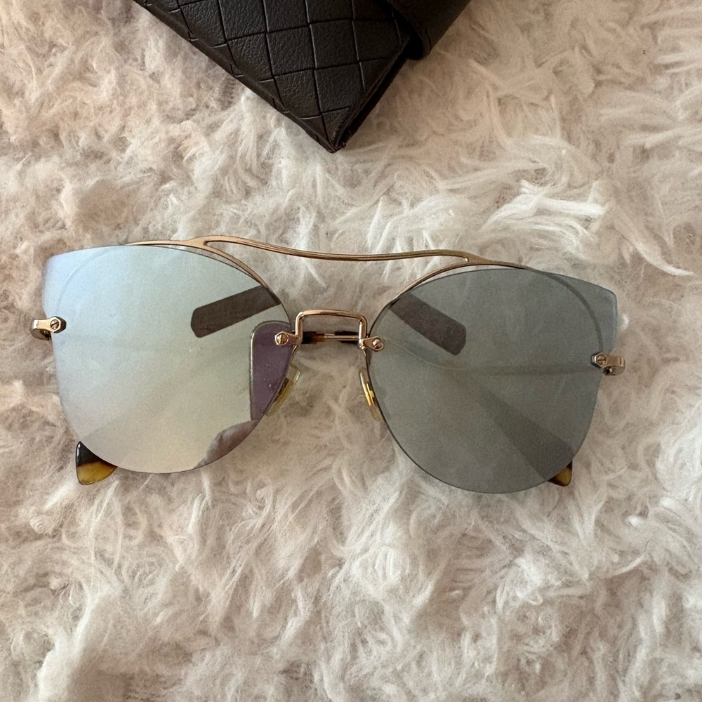 Miu Miu Silver Aviator Sunglasses